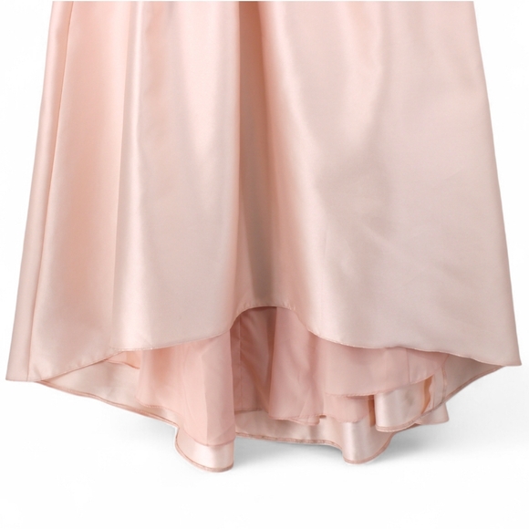 Alfred Sung Blush Satin High-Low Bridesmaid Evening Gown Dress Size 16 D723S - Picture 4 of 11